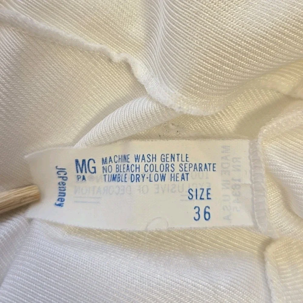 Vintage‎ Applause JCPENNEY Full Slip Size 36 White Nylon Lace Lingerie